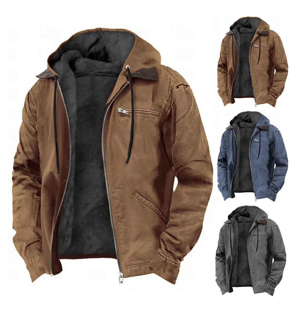 Abraham - Stylish Fleece-Lined Hooded Jacket