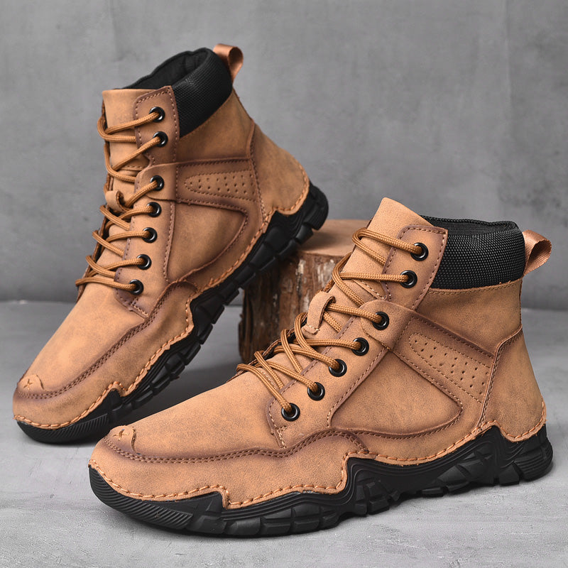 Men Casual Ankle Boots Leather Winter Orthopedic Shoes