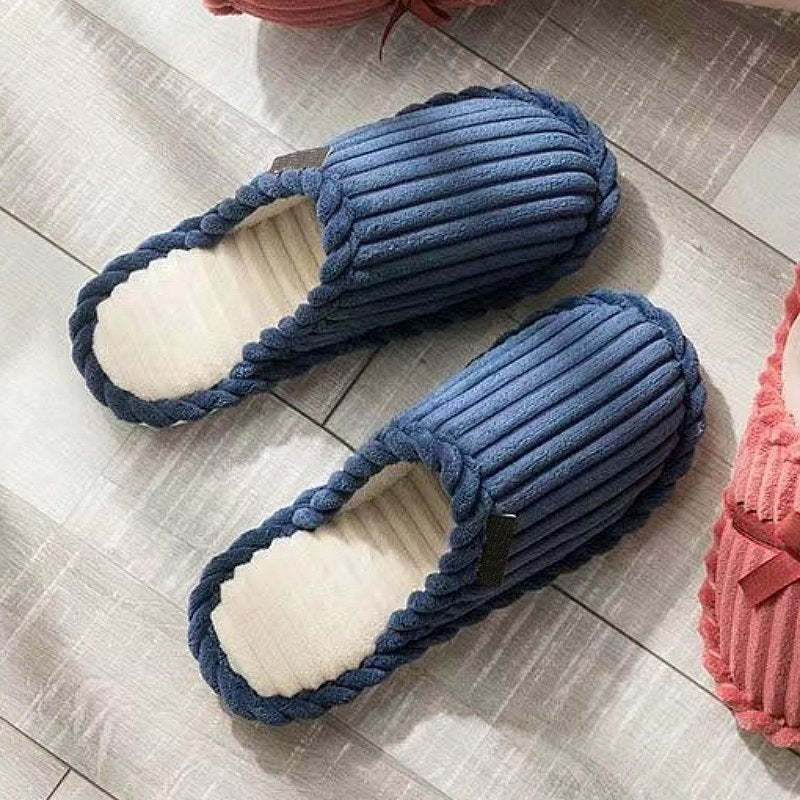 Men Comfy Warm Slippers Smooth Yarn Home Slides