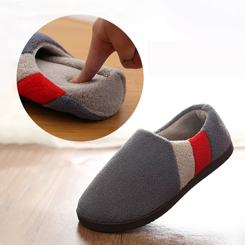 Men Short Plush Winter Slippers Comfy Casual Home Footwear