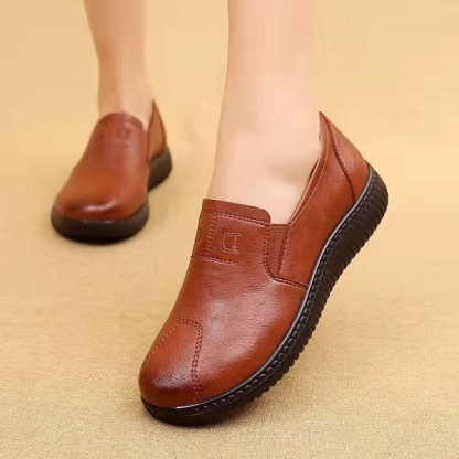 Wide Fitting Shoes Genuine Leather Casual Women Shoes