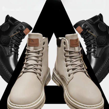 Orthopedic Shoes for Men Warm Leather Lace-Up High Top Boots