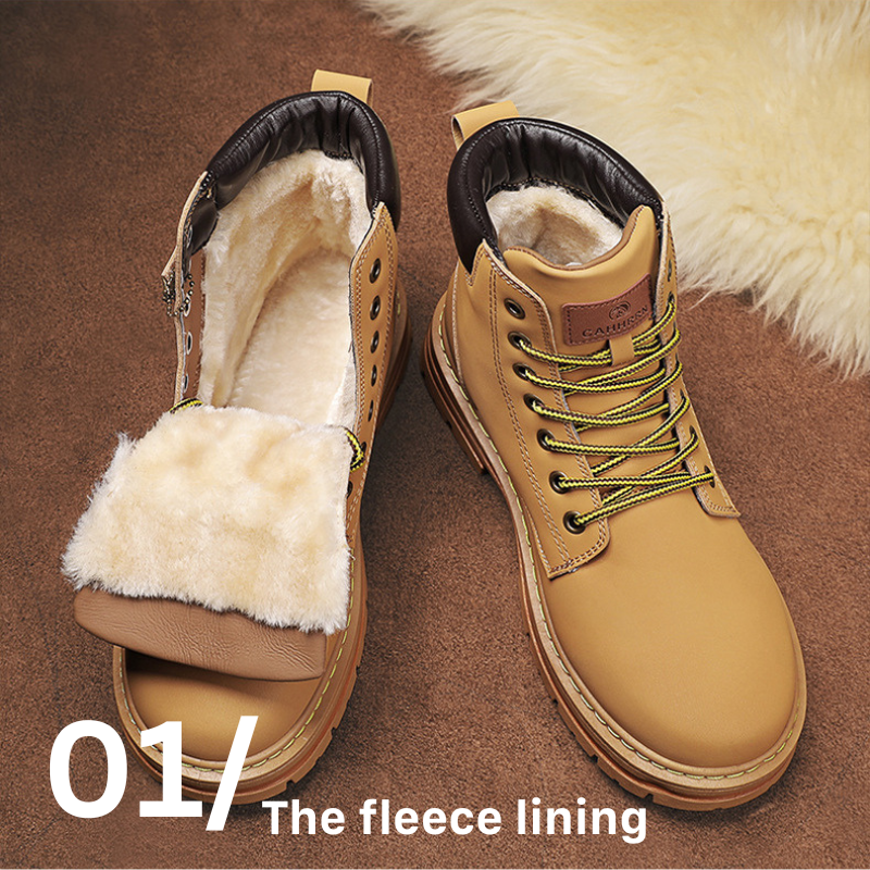 Orthopedic Shoes for Men Warm Leather Lace-Up High Top Boots