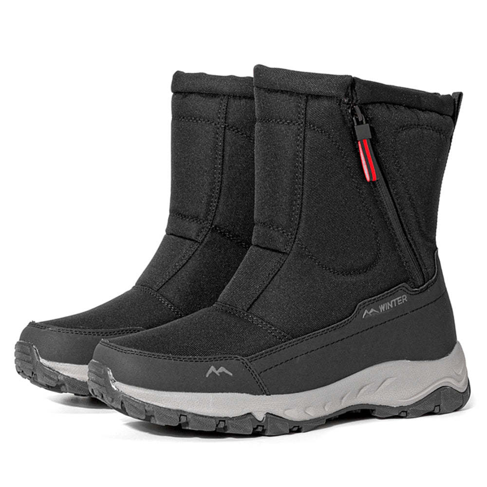 Winter Snow Boots Side Zip, Waterproof, Non-slip, Wear-resistant, Thick and Velvety Warm
