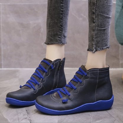 Women Leather Waterproof Orthopedic Vintage Boots