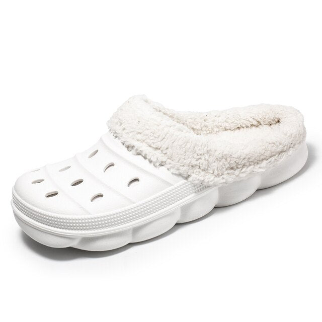 Fluffy Plush Slippers Plus Size EVA Men Clogs