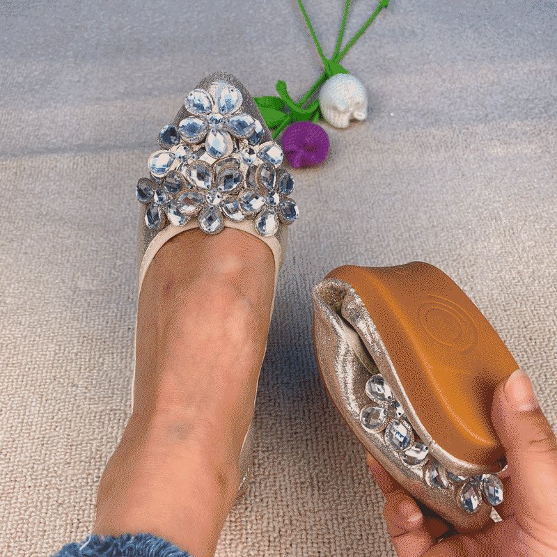 Casual Comfort Dressy Flats For Wedding Bling Sparkly Bridal Shoes