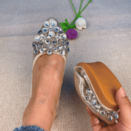 Casual Comfort Dressy Flats For Wedding Bling Sparkly Bridal Shoes