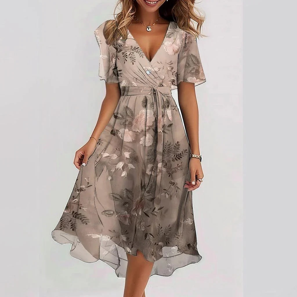 Elegant Floral Midi Dress