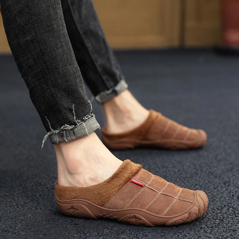 Fleece Warm Slippers For Men Basic Winter Shoes