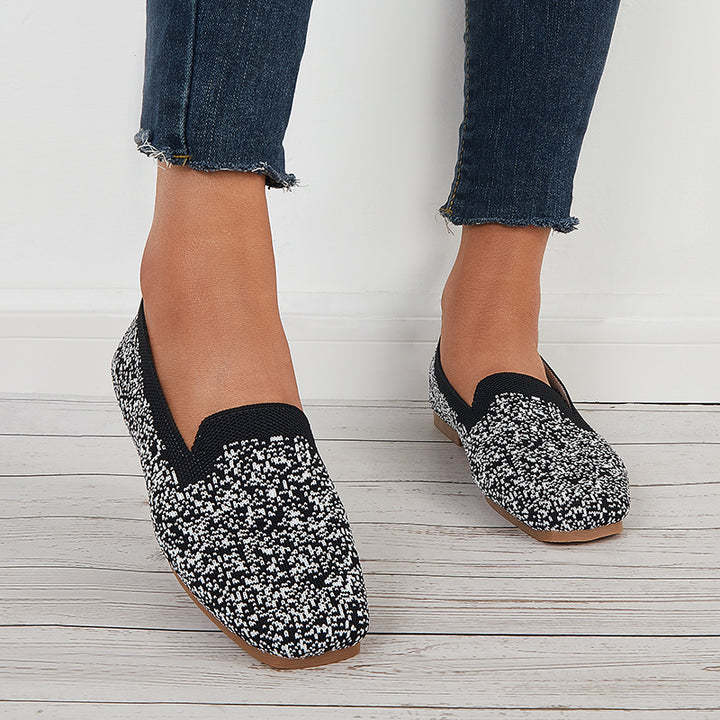 Soft Knit Slip on Flat Shoes Breathable Mesh Loafers
