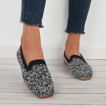 Soft Knit Slip on Flat Shoes Breathable Mesh Loafers