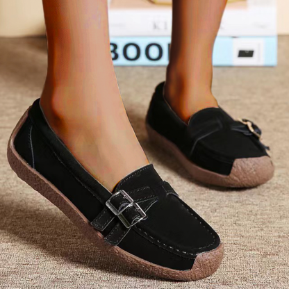 Unleash Your Style with Leather Flat-bottomed Casual Shoes