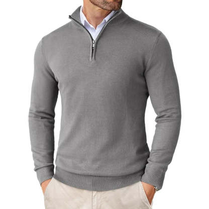 Men's Cotton Blend Zip Neck Sweater