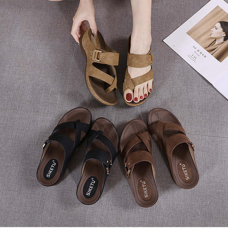 Summer Fashion Simple Casual Wedge Slippers