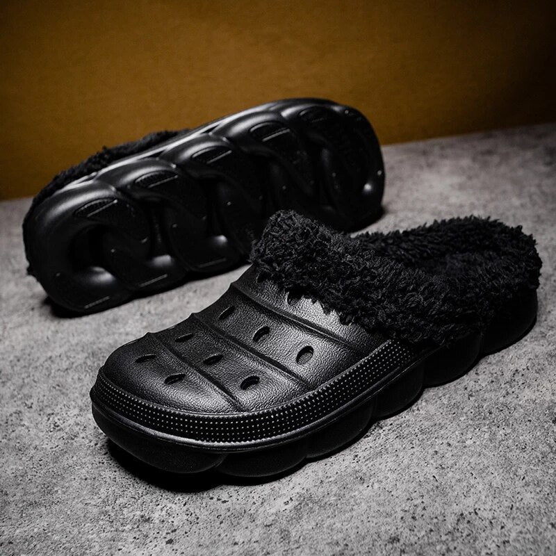 Fluffy Plush Slippers Plus Size EVA Men Clogs
