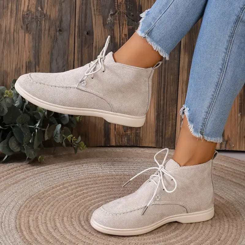 Casual Suede Lace-up Flat Desert Boots