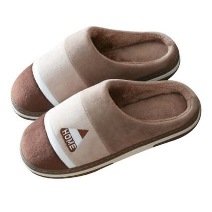 Velvet Fur Men Indoor Slippers Cushion Winter Shoes