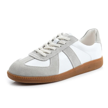 Women's White Leather Low Top Sneakers Shoes