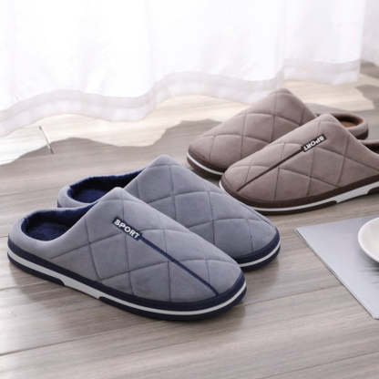 Short Plush Men Winter Slippers Big Size Family Shoes