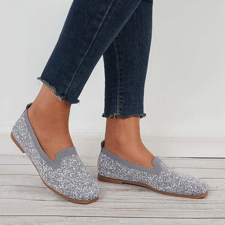 Soft Knit Slip on Flat Shoes Breathable Mesh Loafers