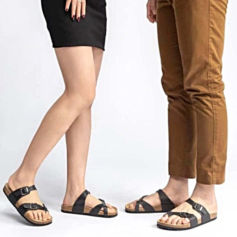 Women Orthopedic Sandal Arch Support Breathable Comfortable Cork FootBed Buckle Strap Anti-Skid Sandal