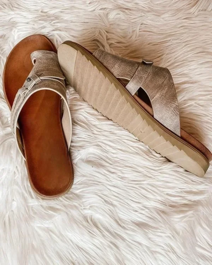 Leather Orthopedic Sandals Flip Flop Beach Summer Anti-slip
