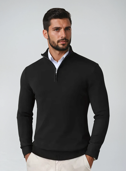 Men's Cotton Blend Zip Neck Sweater