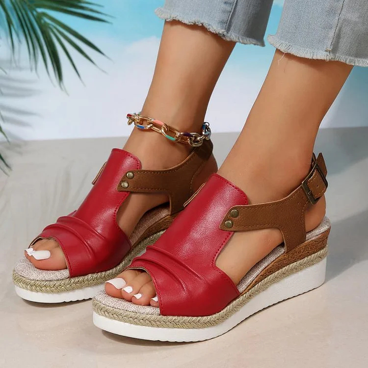 Women's Thick-Soled Buckle Wedge Sandals