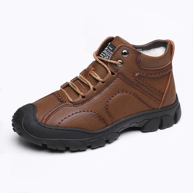 Men Orthopedic Snow Boots Plush Outdoor Ankle Winter Shoes
