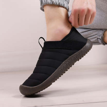 Men Fur Slippers Anti-slip Waterproof Indoor Slides