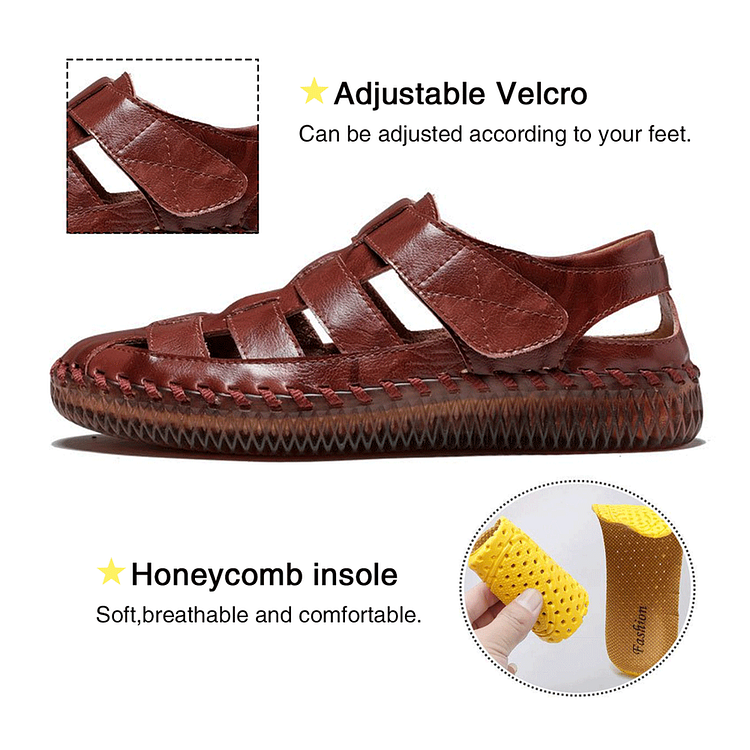 Men's Outdoor Daily Summer Hand-sewn Soft Leather Casual Sandals