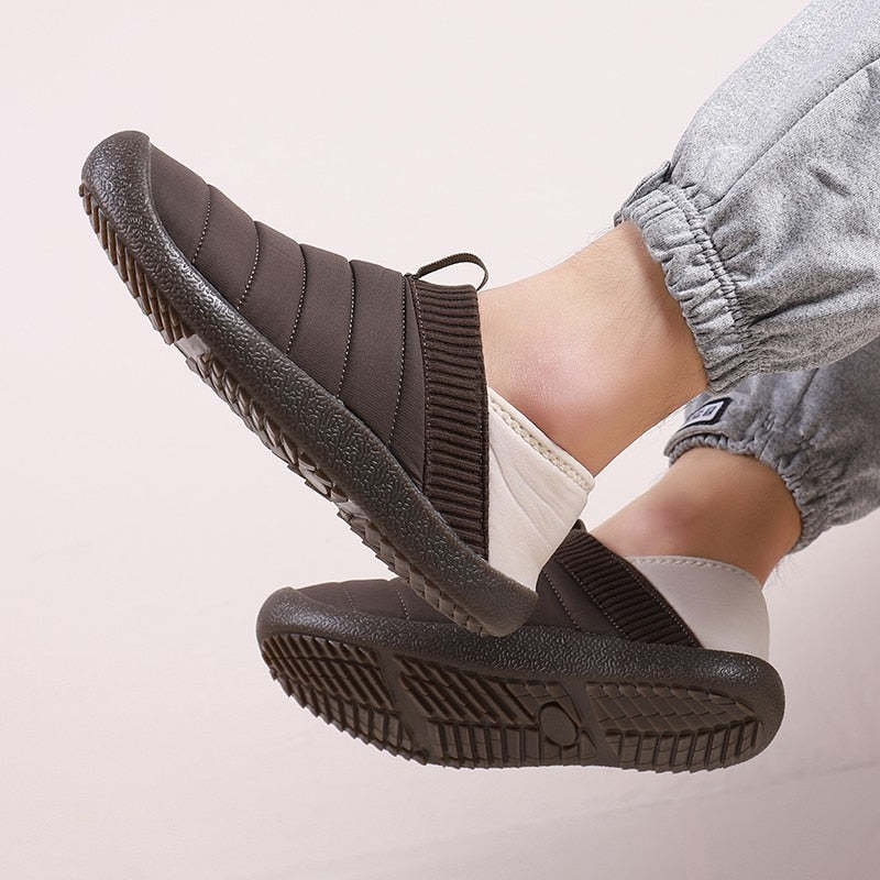 Men Fur Slippers Anti-slip Waterproof Indoor Slides