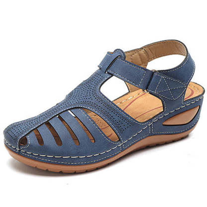 Womens Summer Hollow Closed Toe Wedge Casual Sandals