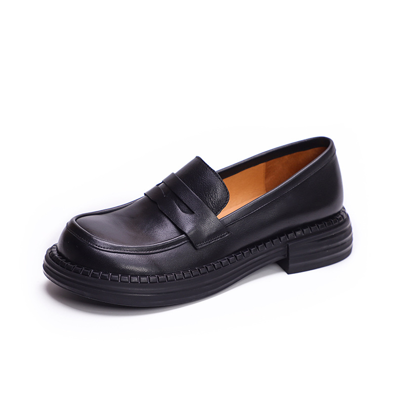 Big Toe Wide Fit Leather Penny Loafers In Black/Coffee