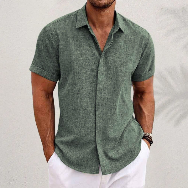 Men's Short Sleeve Linen Shirt