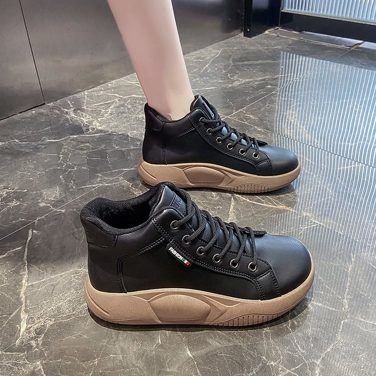 Non Slip Platform Wedge Sneakers Slip on Ankle Boots
