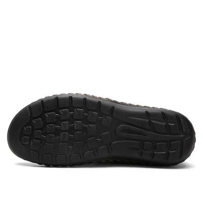 Men's Water Shoes Stitching Honeycomb Mesh Soft Loafers Breathable Outdoor Casual Shoes