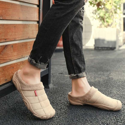 Fleece Warm Slippers For Men Basic Winter Shoes