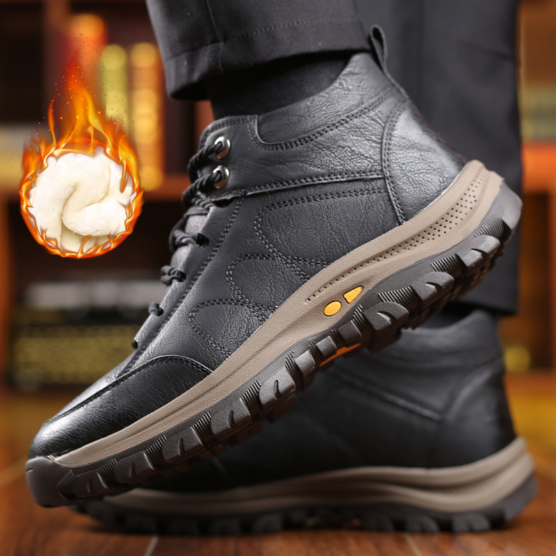 Men’s Winter Casual Hand Stitching Arch Support & Non-slip Breathable Boots