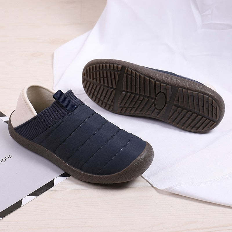 Men Fur Slippers Anti-slip Waterproof Indoor Slides
