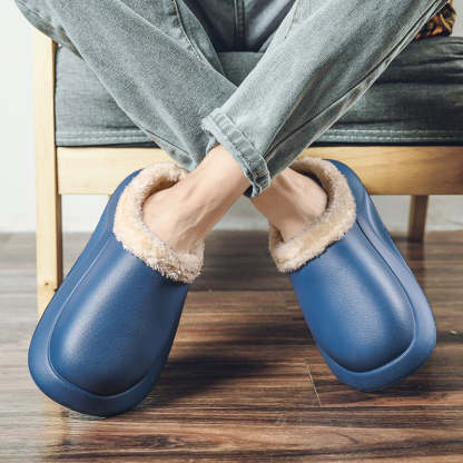 Waterproof Men Slippers Anti-slip Plush Home Footwear