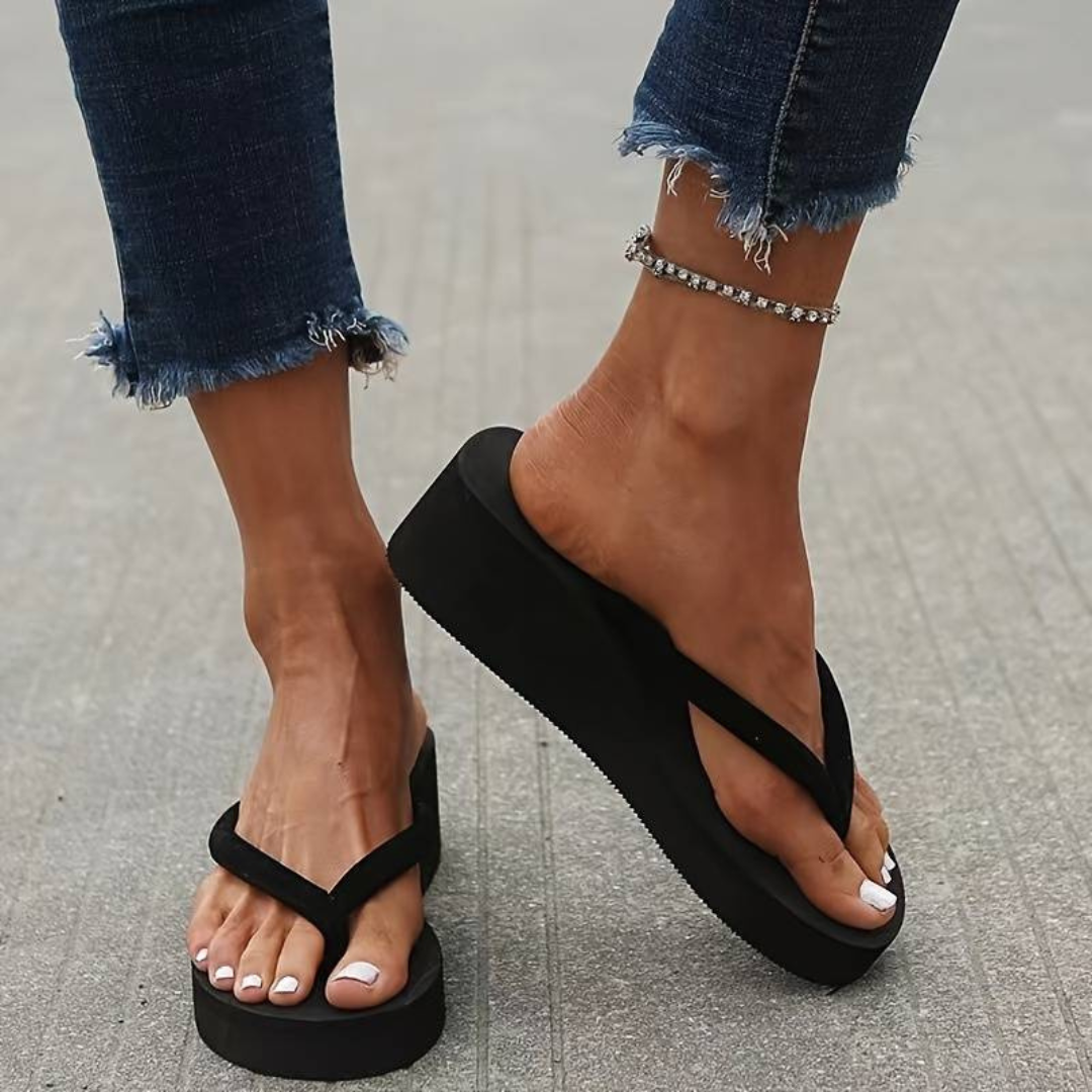 Comfortable Wedge-Heel Flip-Flops for Summer