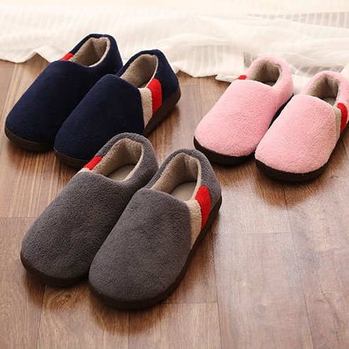 Men Short Plush Winter Slippers Comfy Casual Home Footwear