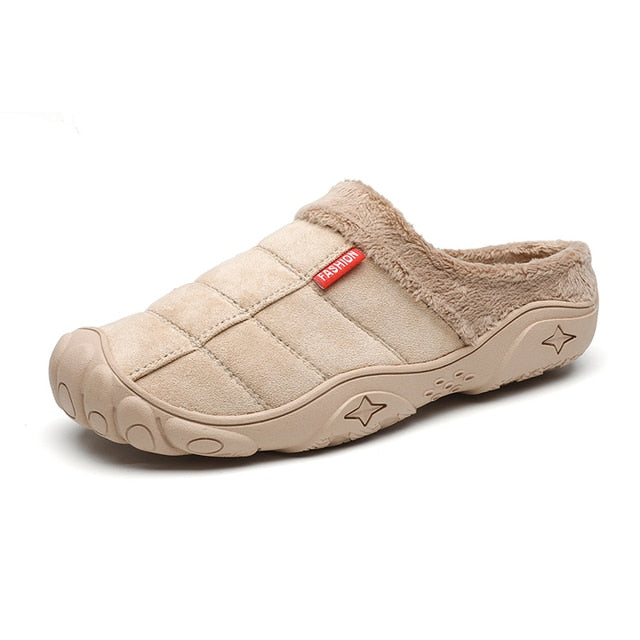 Fleece Warm Slippers For Men Basic Winter Shoes