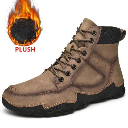 Men Casual Ankle Boots Leather Winter Orthopedic Shoes