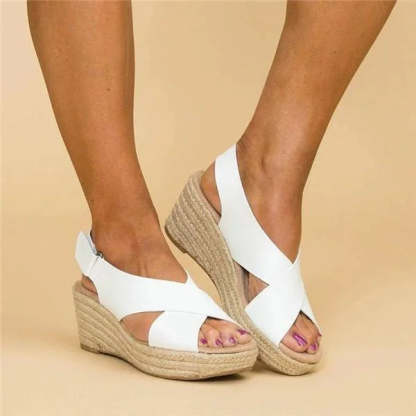 Luckweek | Orthopaedic Wedge Espadrilles in Taupe