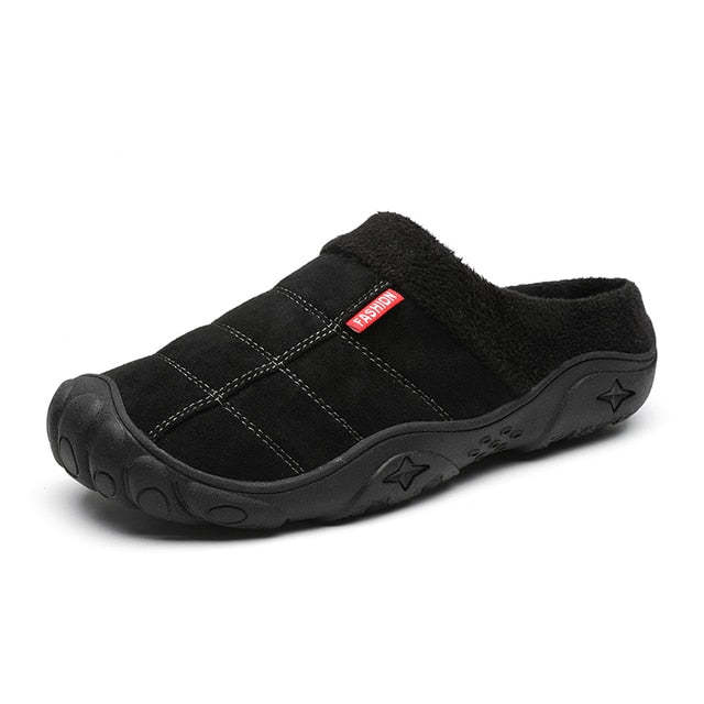 Fleece Warm Slippers For Men Basic Winter Shoes