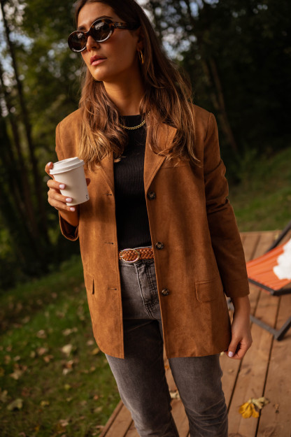 Women's Suede Camel Jacket