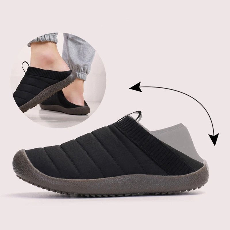 Men Fur Slippers Anti-slip Waterproof Indoor Slides